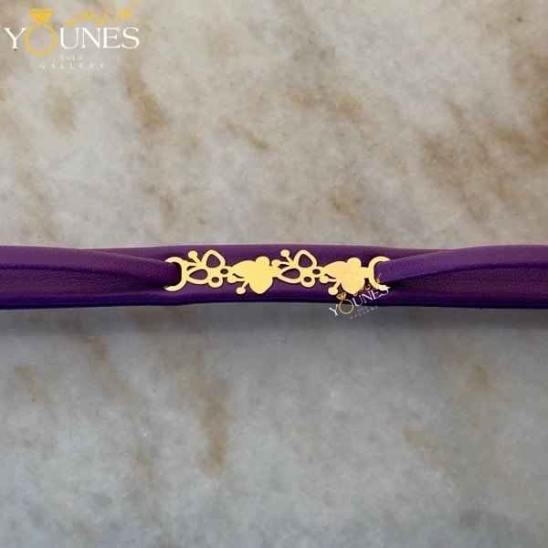 دستبند طلا زنانه چرم پروانه ای